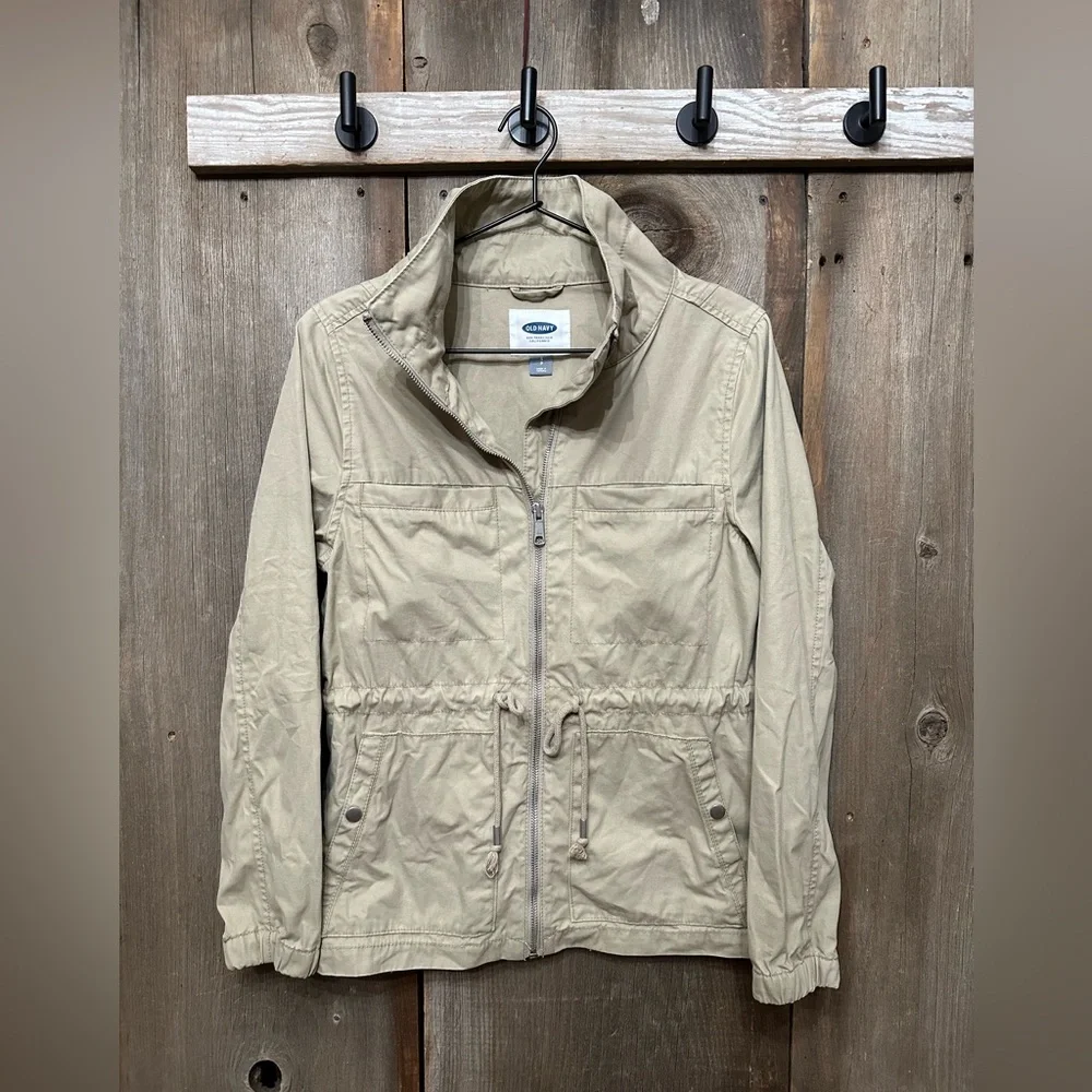 2016 Old Navy Utility Field Jacket in Winter Reeds Khaki Tan Size Small